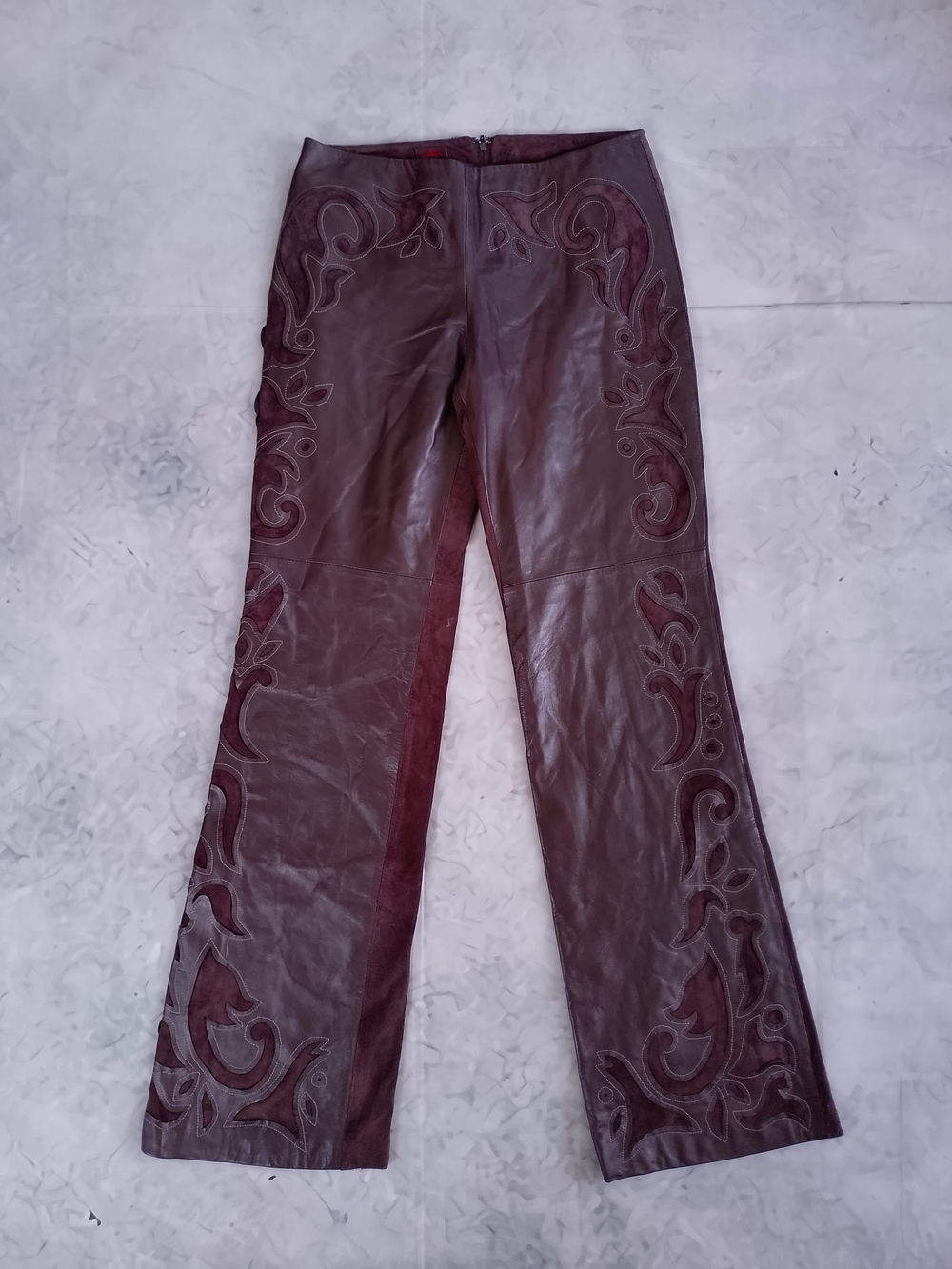 VINTAGE DANIER WESTERN STYLE Embroidered Leather/Suede Pants FLARE
